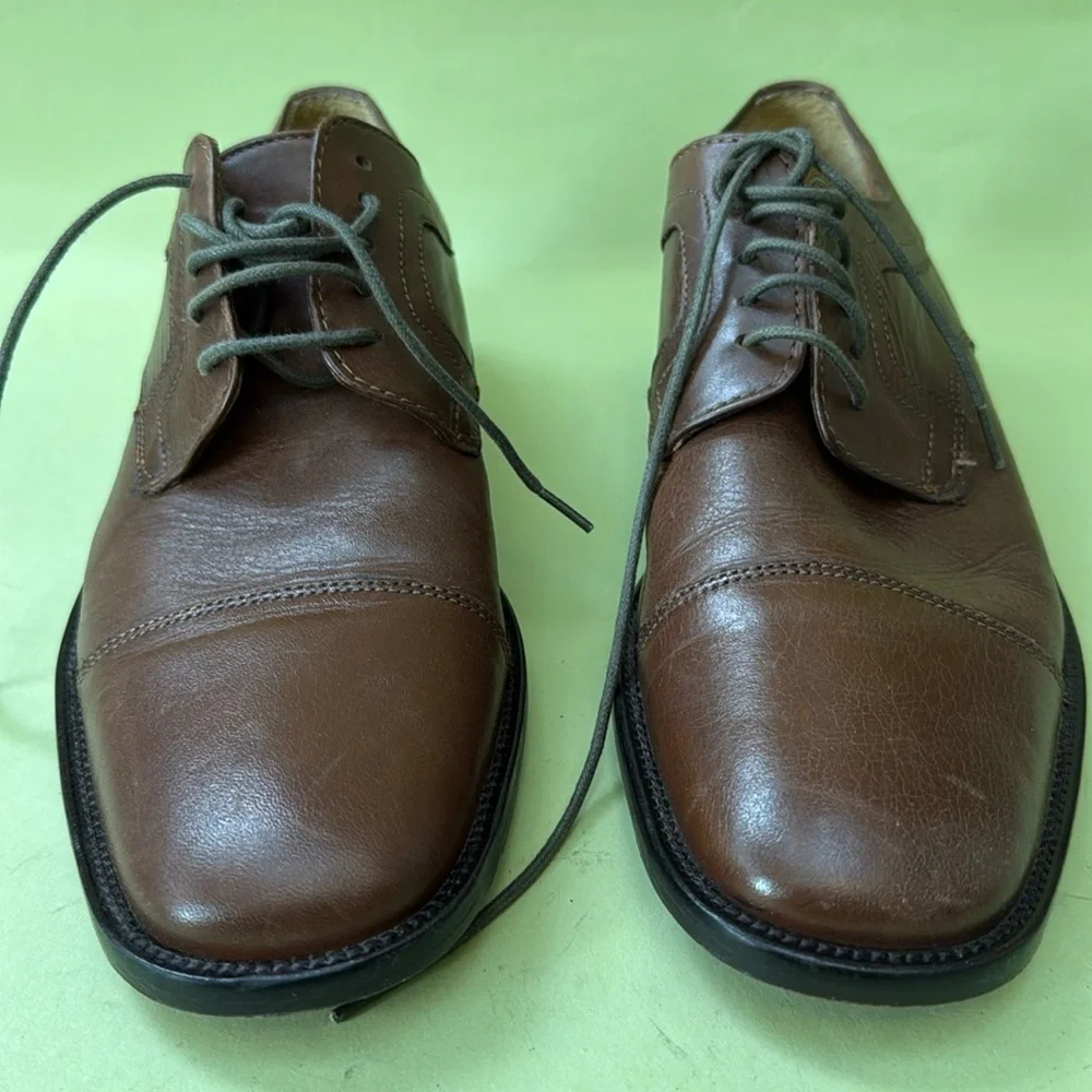 New brown Stafford leather oxfords